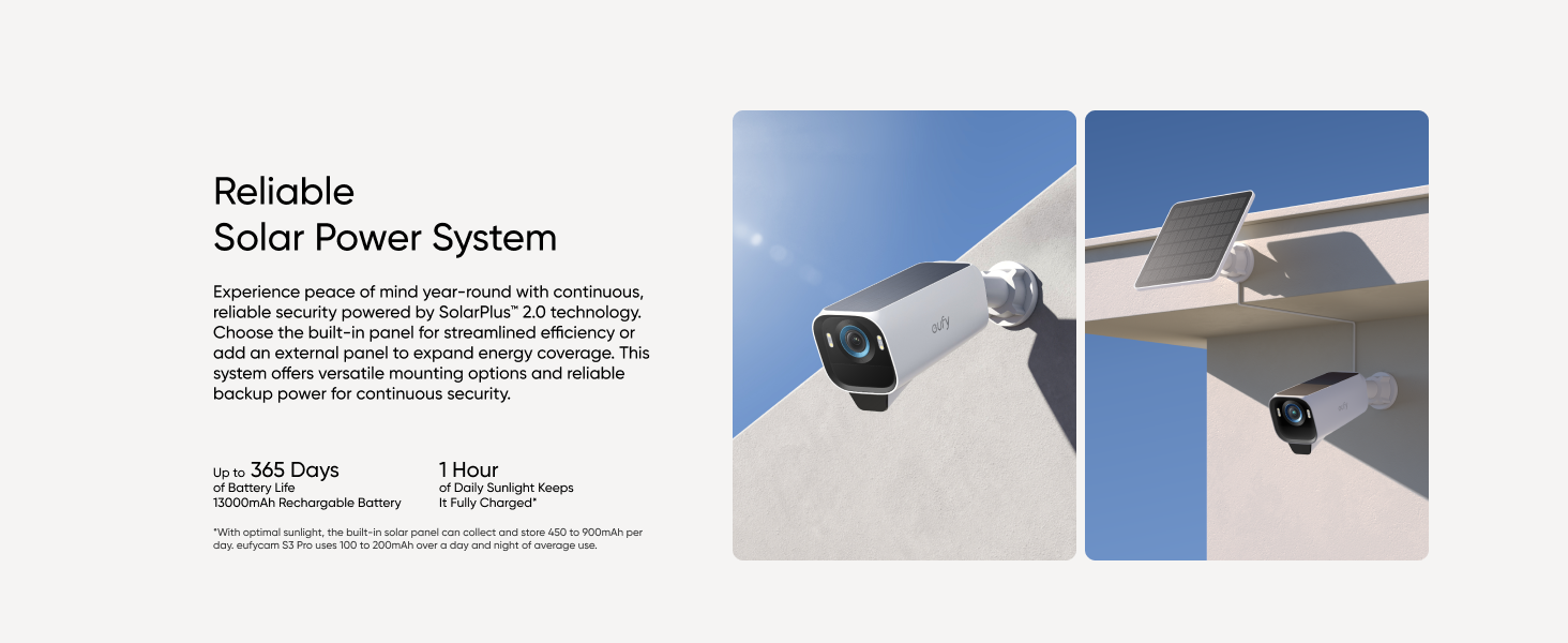 Eufy Security eufyCam S3 Pro Add-on Solar Security Camera Outdoor T81623W1 thumbnail 11
