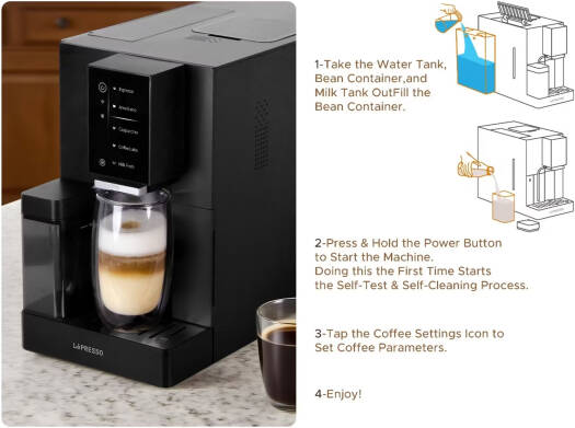 LEPRESSO BREVISSIMO AUTOMATIC COFFEE MACHINE BLACK LPCFFBAC0046BK thumbnail 9