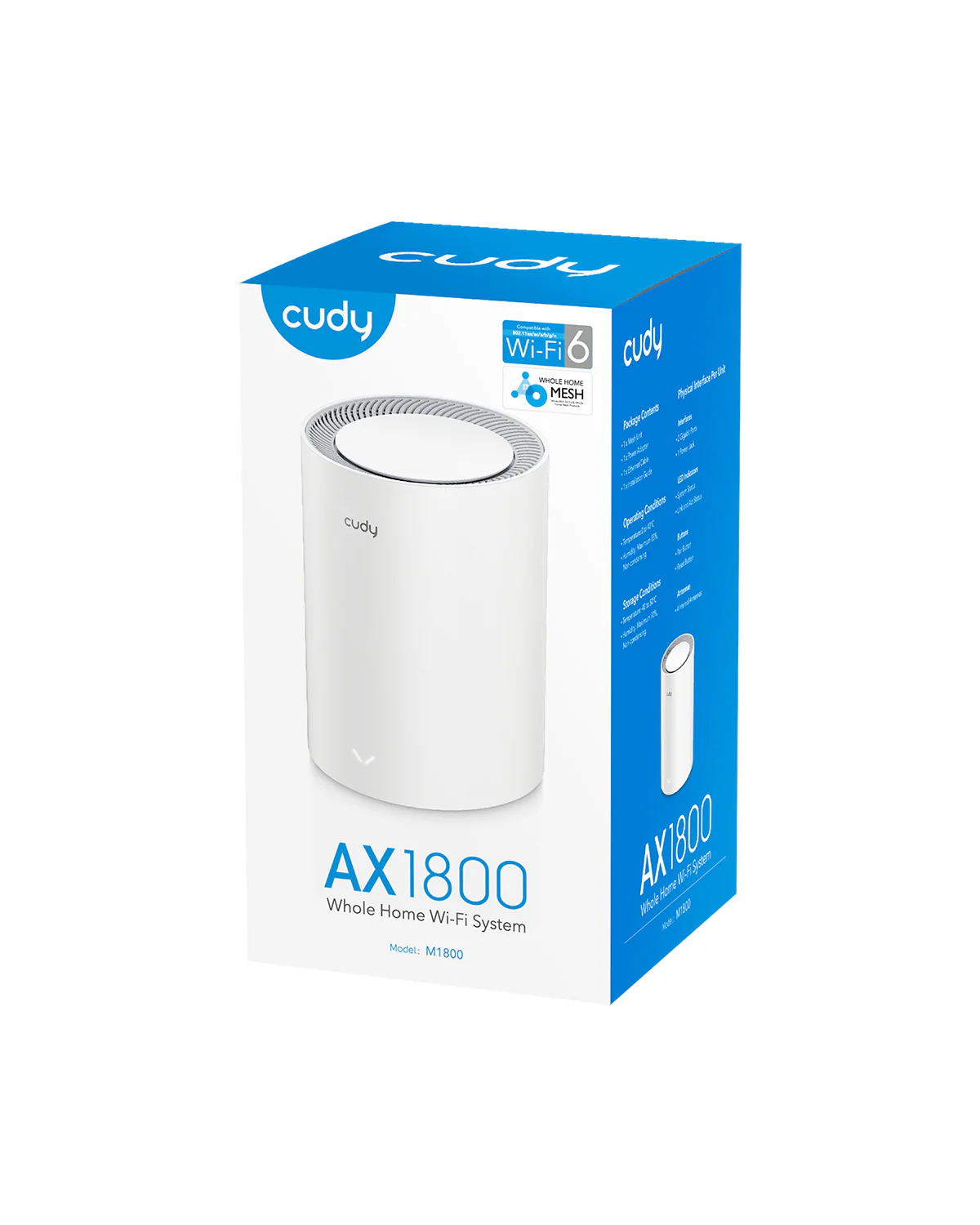 Cudy AX1800 Dual-Band WiFi 6 Mesh Gigabit Router M1800 1-Pack thumbnail 8
