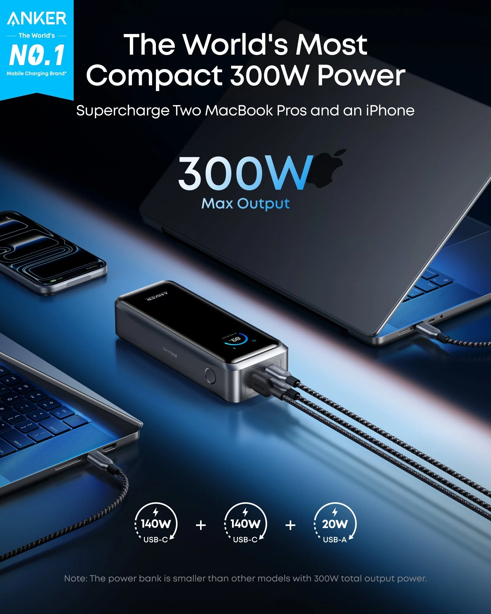ANKER PRIME POWER BANK 26K 300W BLACK A110AH11 thumbnail 7