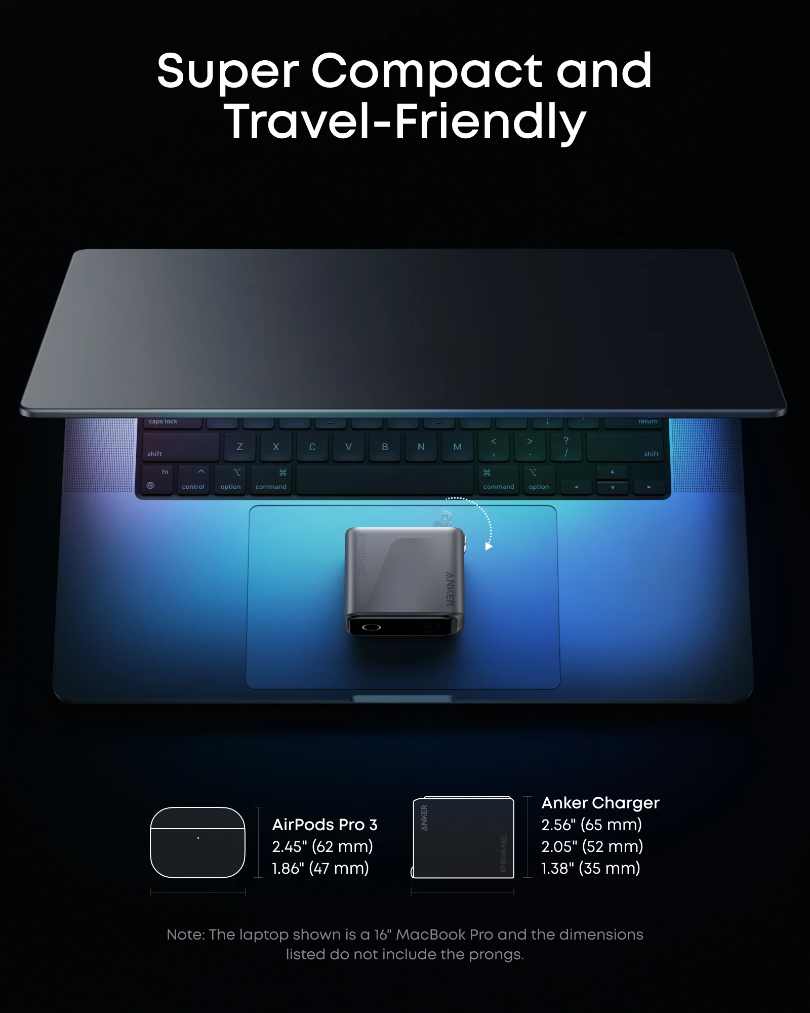 ANKER PRIME CHARGER 160W FAST CHARGING 3-PORT USB C GANPRIME CHARGER A2687241 thumbnail 11