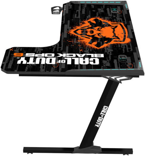 GAMEON CALL OF DUTY RGB FLOWING LIGHT GAMING DESK WITH TABLE MOUSE PAD BLKOPS6-RAPTOR-R thumbnail 8