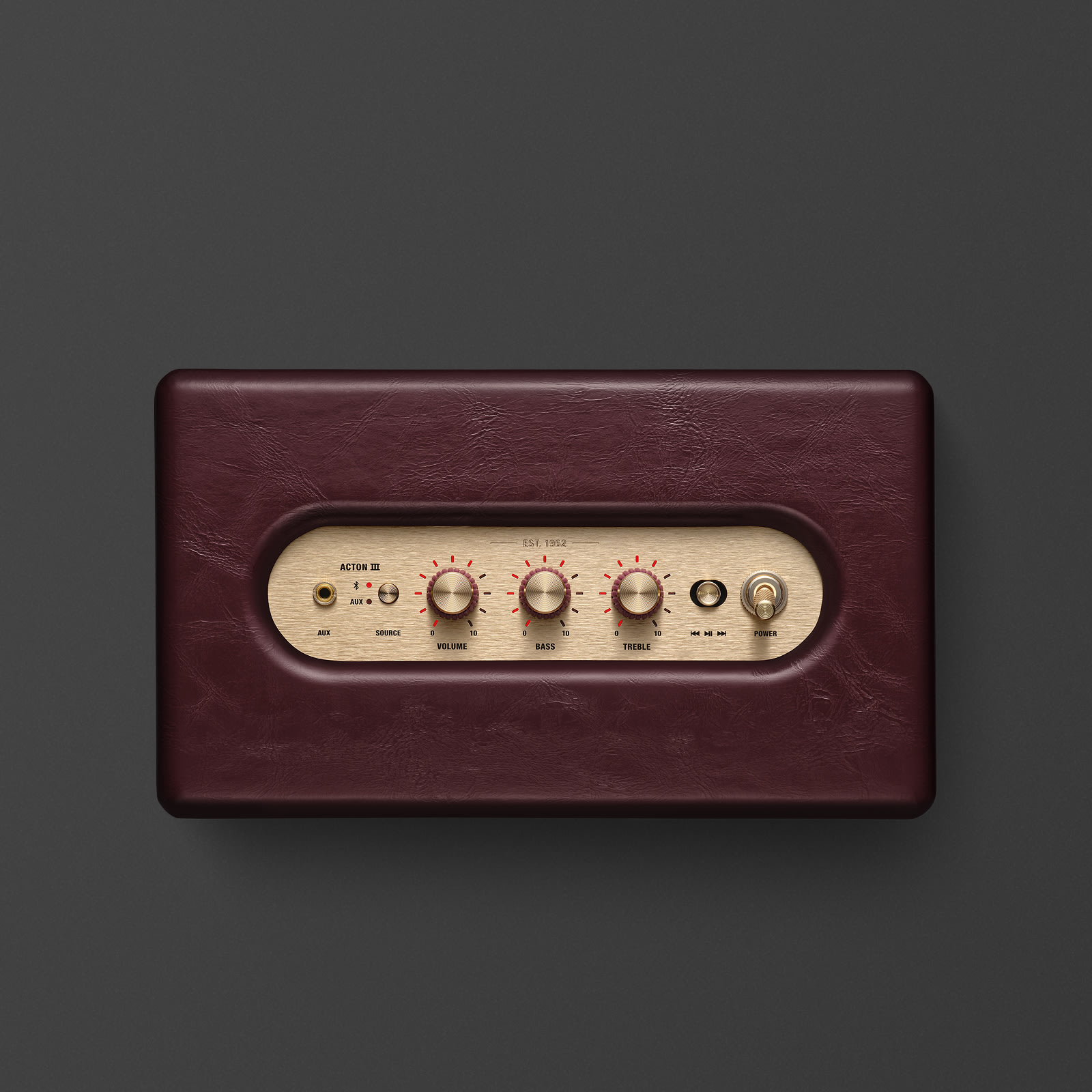 MARSHALL ACTON III PORTABLE BLUETOOTH HOME SPEAKER BURGUNDY thumbnail 12