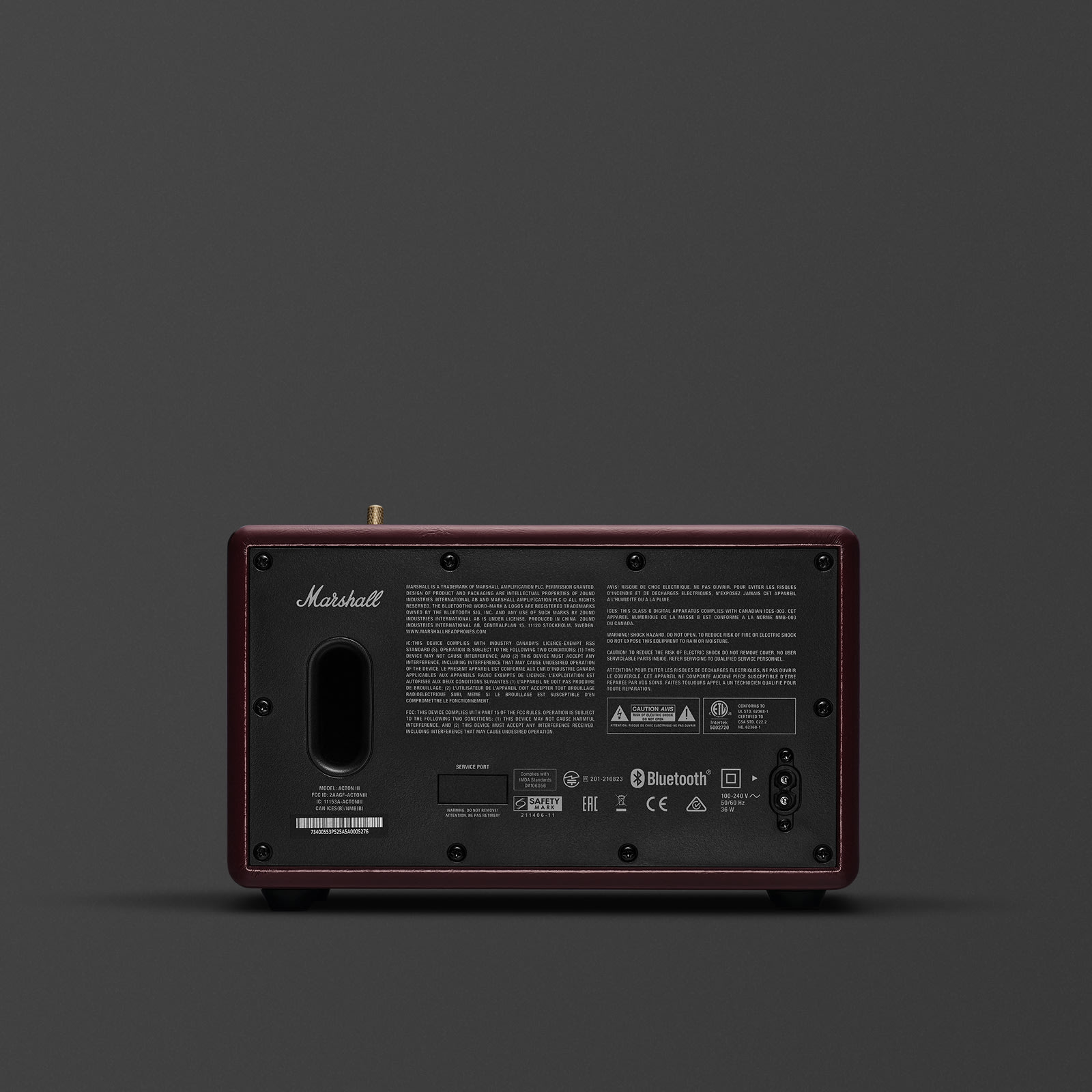 MARSHALL ACTON III PORTABLE BLUETOOTH HOME SPEAKER BURGUNDY thumbnail 8