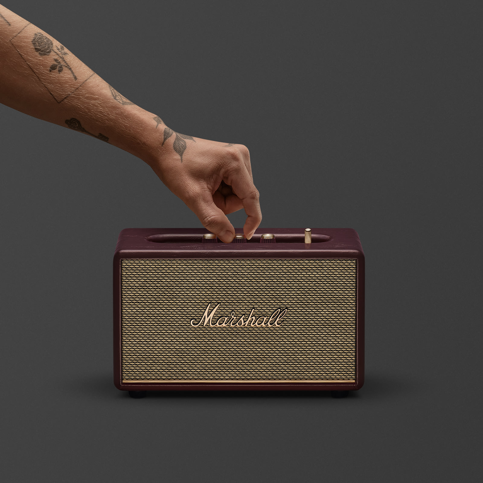 MARSHALL ACTON III PORTABLE BLUETOOTH HOME SPEAKER BURGUNDY thumbnail 9
