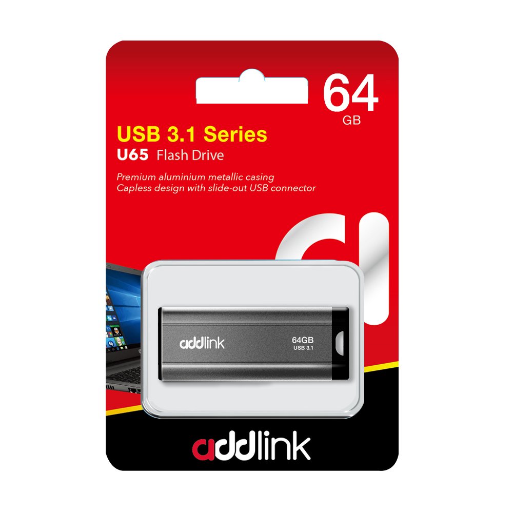 ADDLINK U65 64GB USB3.1 FLASH DRIVE GREY AD64GBU65G3 thumbnail 4