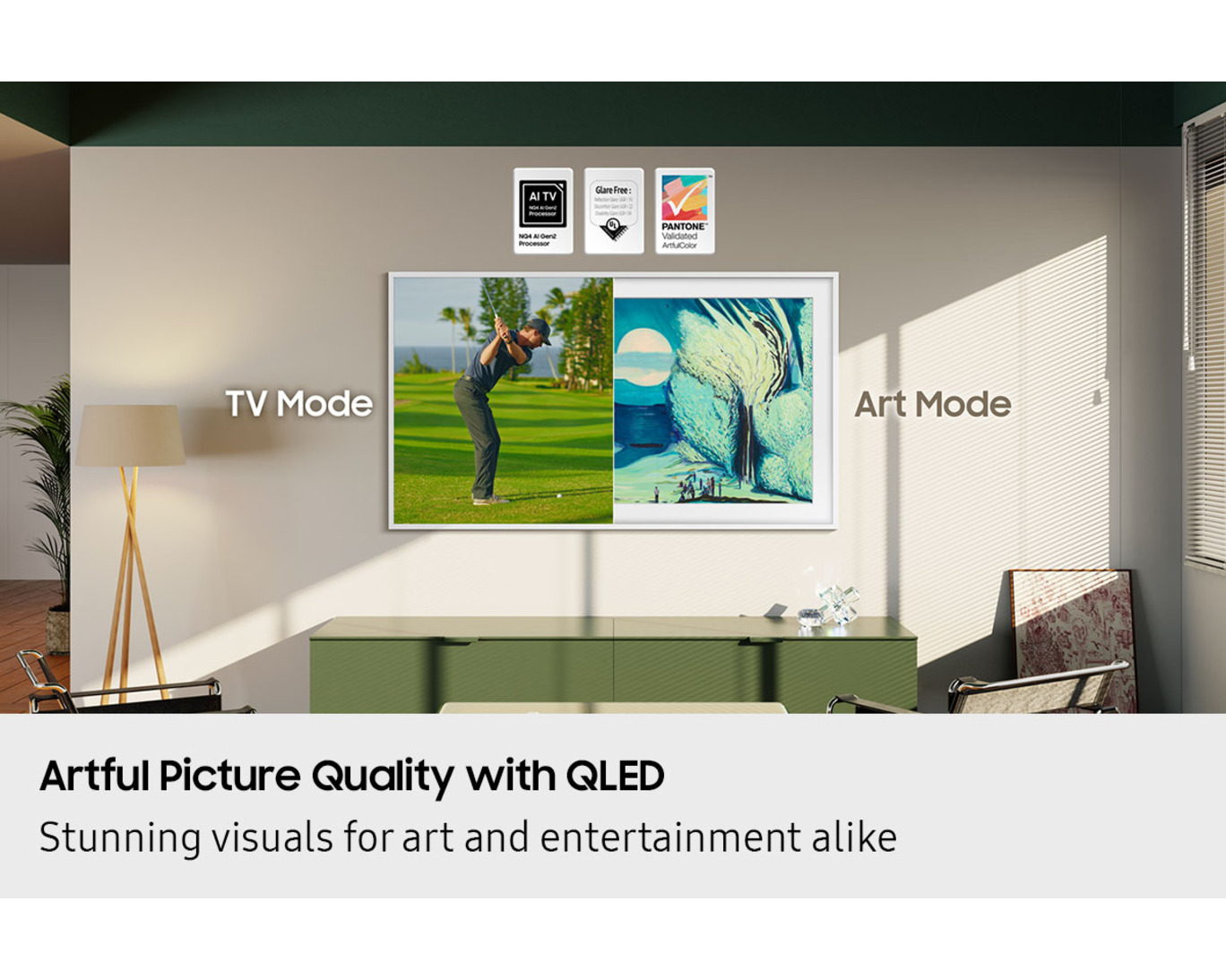 SAMSUNG 65 INCH 4K QLED FRAME TIZEN TELEVISION 2025 MODEL QA65LS03FAUXZN thumbnail 2