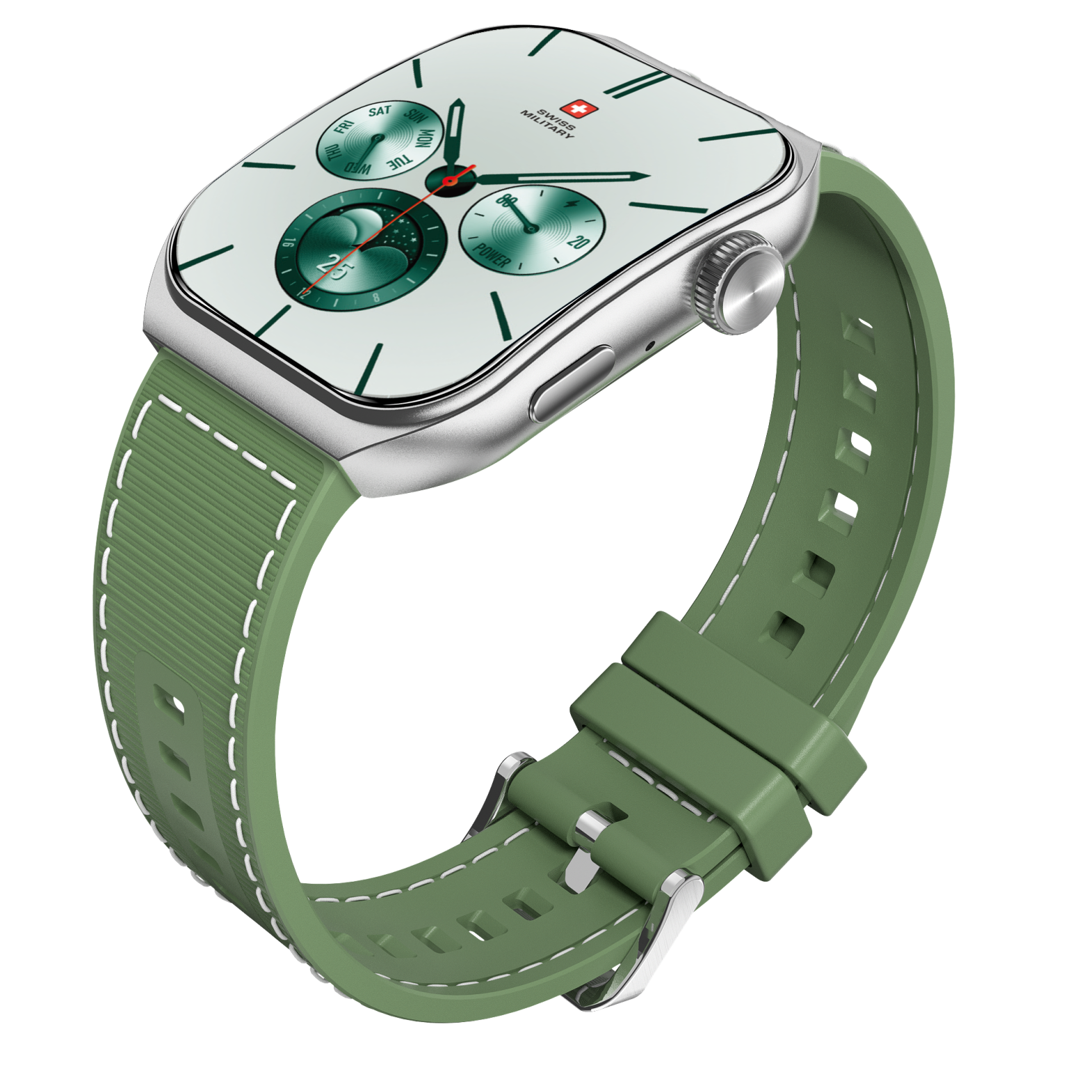 SWISS MILITARY ALPS 3 GREEN WATCH WITH SILICON STRAP SM-WAT-ALPS3-SLF-GRNSST thumbnail 10