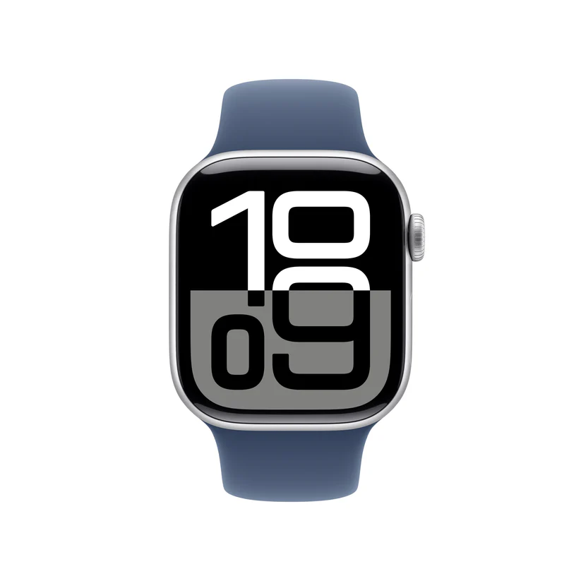 APPLE WATCH SERIES 10 42MM GPS SILVER ALUMINIUM CASE WITH DENIM SPORT BAND MWWC3 thumbnail 9