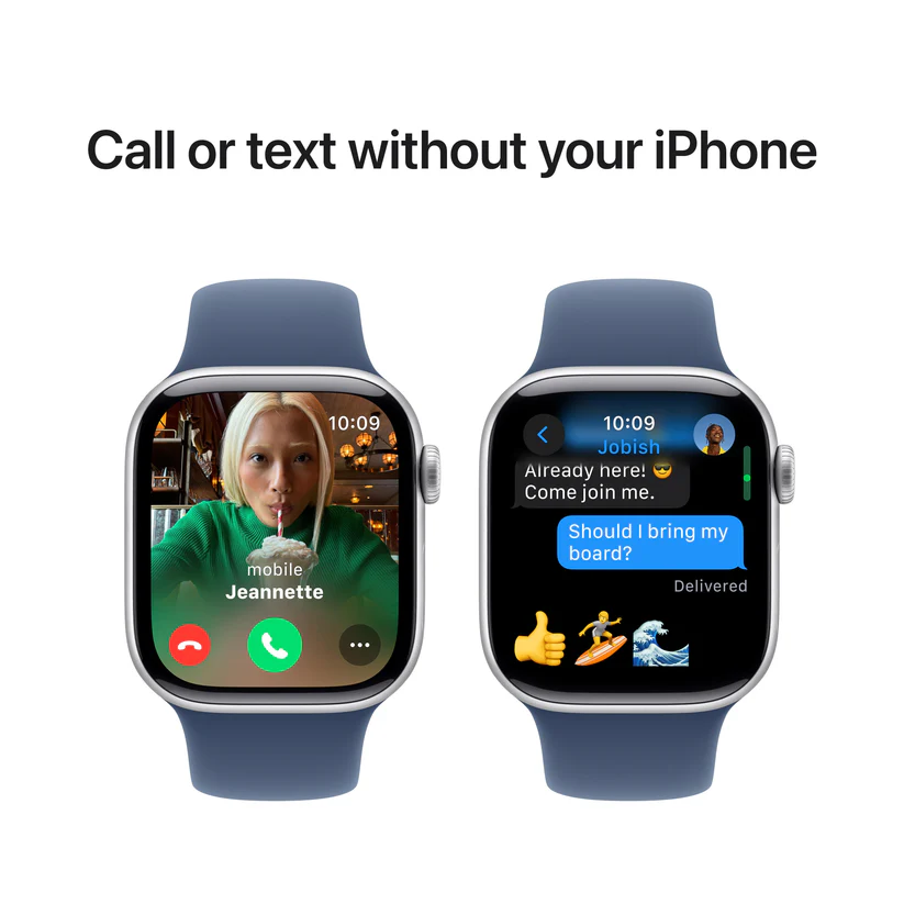 APPLE WATCH SERIES 10 42MM GPS SILVER ALUMINIUM CASE WITH DENIM SPORT BAND MWWC3 thumbnail 6