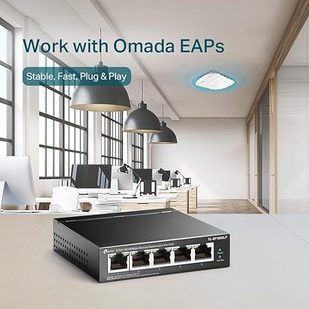 TP LINK 5 PORT GIGABIT DESKTOP 4 PORT POE+ SWITCH TL-SG1005LP thumbnail 8