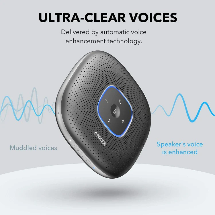 ANKER ULTRA CLEAR PORTABLE CONFERENCE SPEAKER PHONE BLACK A3301012 thumbnail 8