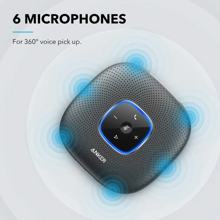 ANKER ULTRA CLEAR PORTABLE CONFERENCE SPEAKER PHONE BLACK A3301012 thumbnail 6