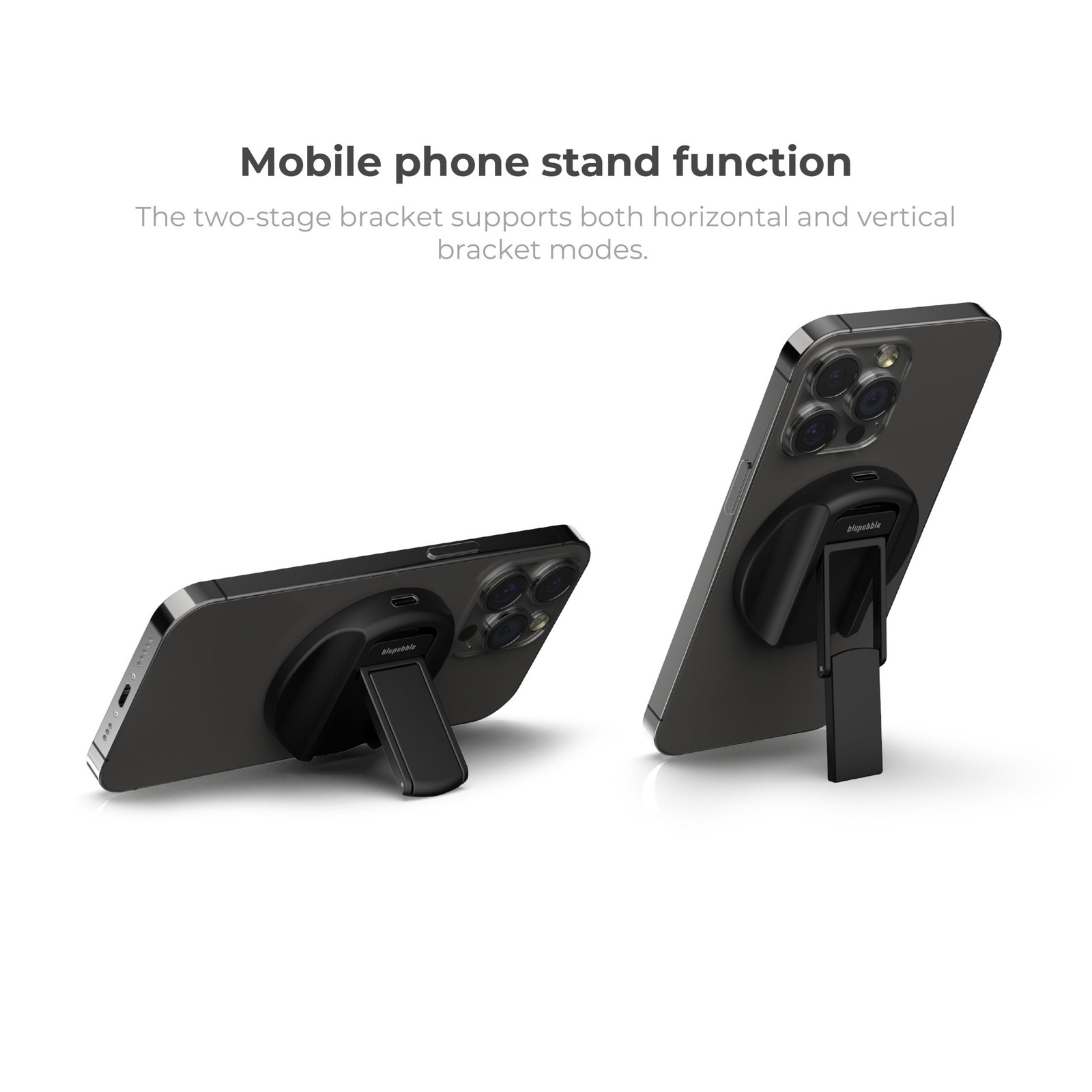 BLUPEBBLE LUCID MAG GRIP MAGSAFE 15W WL CHARGER WITH STAND AND WEBCAM MOUNT BP-15WLUCIDMAGGRIP-BK thumbnail 7