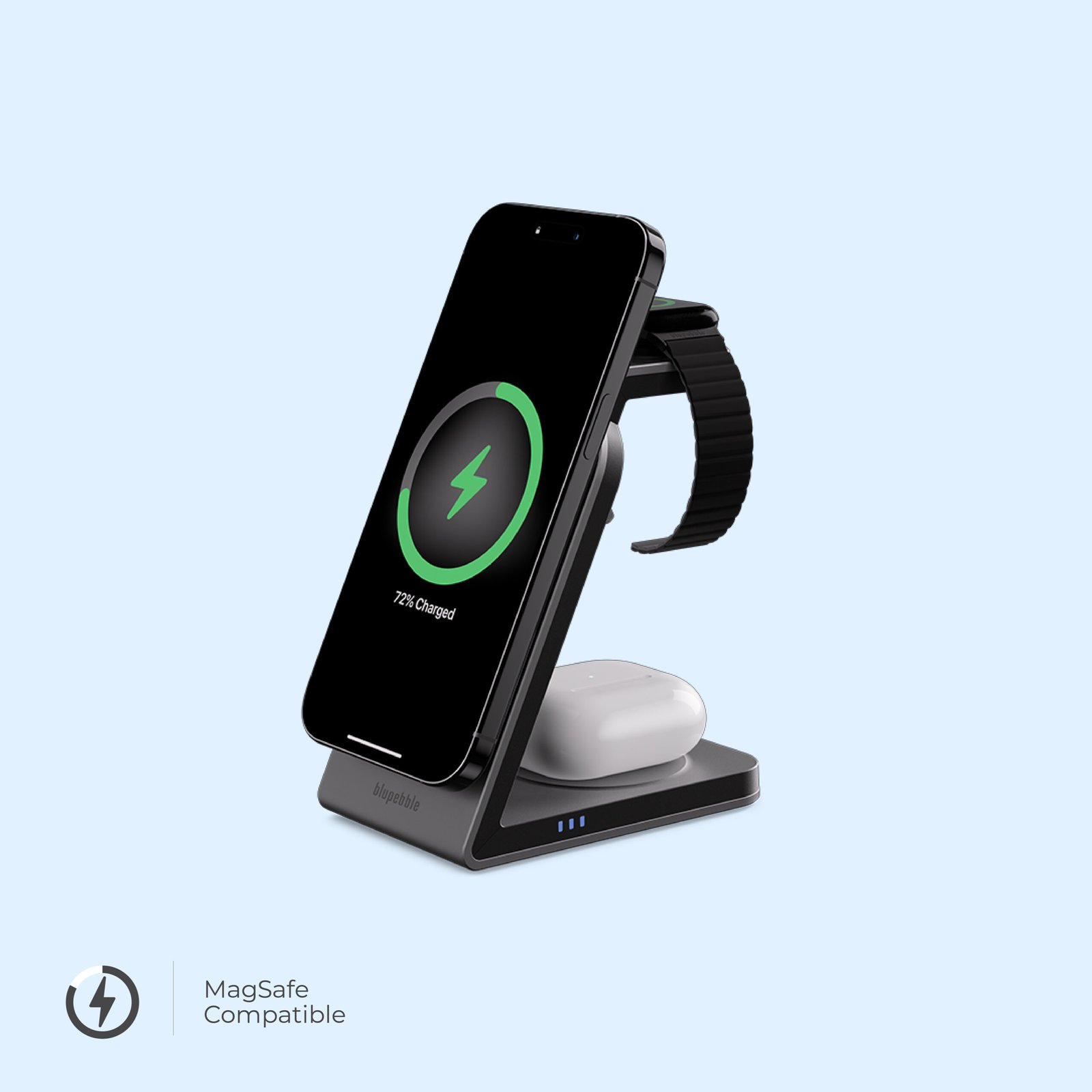 BLUPEBBLE 3 IN 1 WIRELESS MAGSAFE CHARGING STAND BP-3IN1V1-SG thumbnail 18