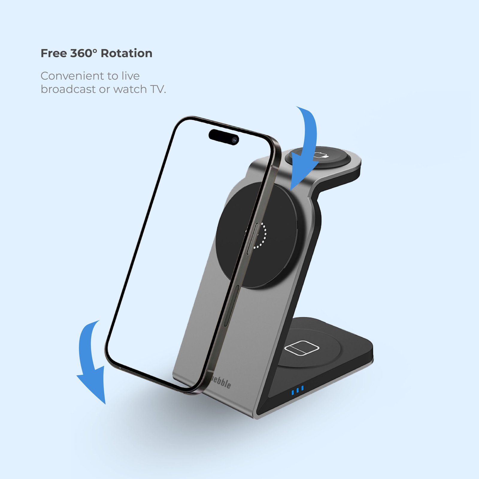 BLUPEBBLE 3 IN 1 WIRELESS MAGSAFE CHARGING STAND BP-3IN1V1-SG thumbnail 16