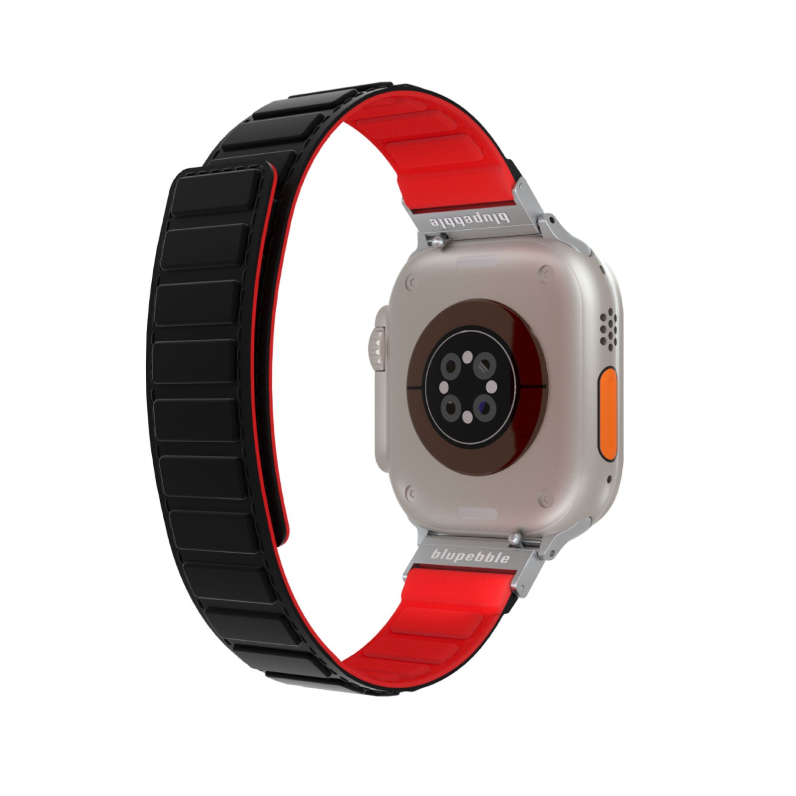 BLUPEBBLE AVERAU SILICONE REVERSIBLE MAGNETIC STRAP 49/45/44/42MM BLACK/RED BP-AVERAU49-BKRD thumbnail 7