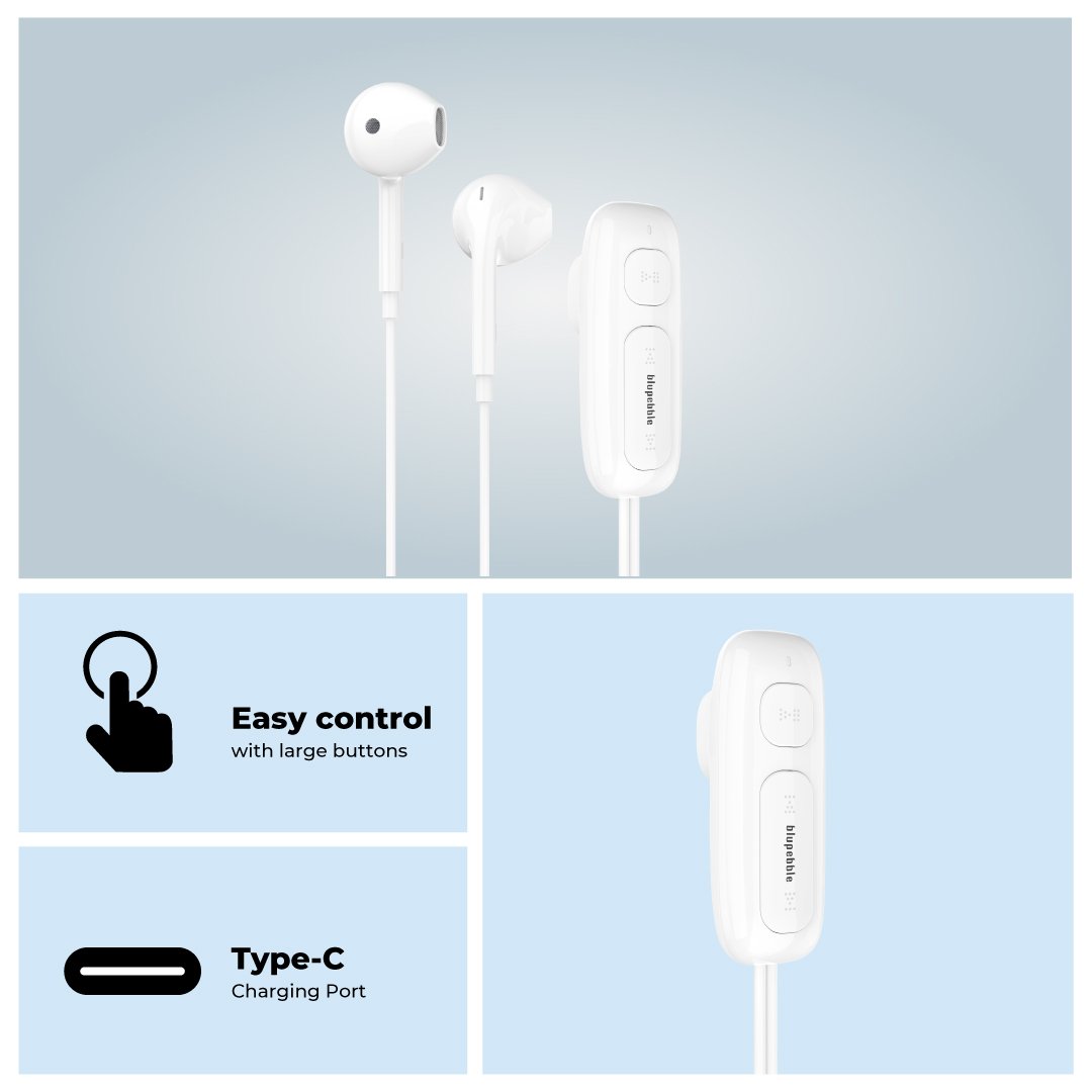 BLUPEBBLE BT CLIP WIRELESS EARPHONE WHITE BP-BTCLIP01-WH thumbnail 15