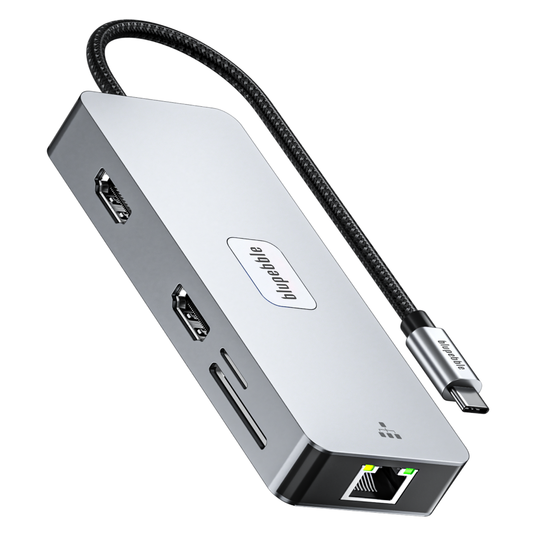 BLUPEBBLE C10 MULTIPORT ALUMINIUM 10 IN 1 MULTIMEDIA HUB GRAY BP-C10USBCHUB10IN1-GY thumbnail 10