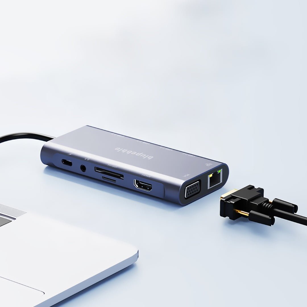BLUPEBBLE C11 MULTIPORT ALUMINUM 11 IN 1 HUB GRAY BP-C11MULTIHUB11IN1-GY thumbnail 14