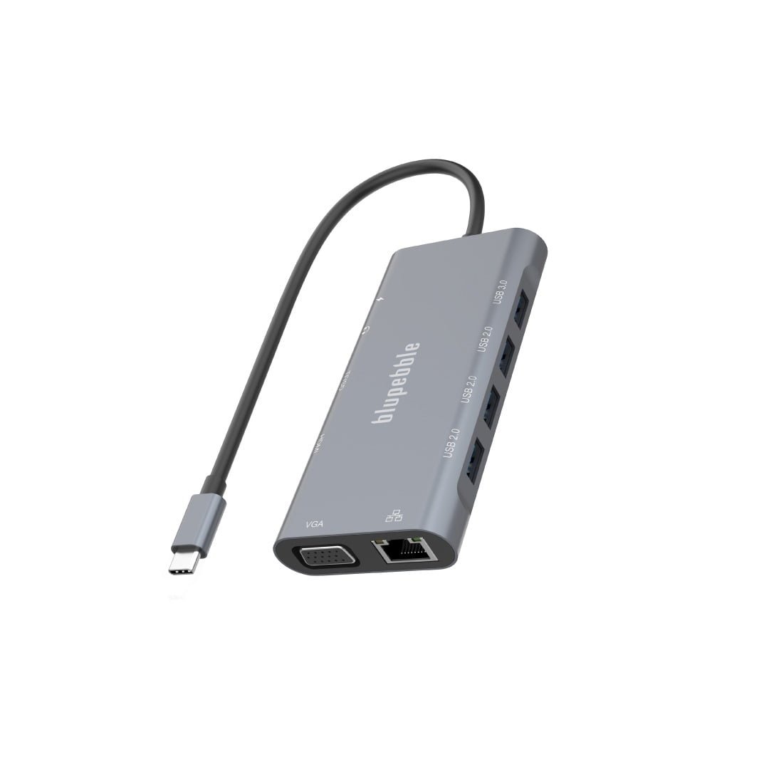 BLUPEBBLE C11 MULTIPORT ALUMINUM 11 IN 1 HUB GRAY BP-C11MULTIHUB11IN1-GY thumbnail 11