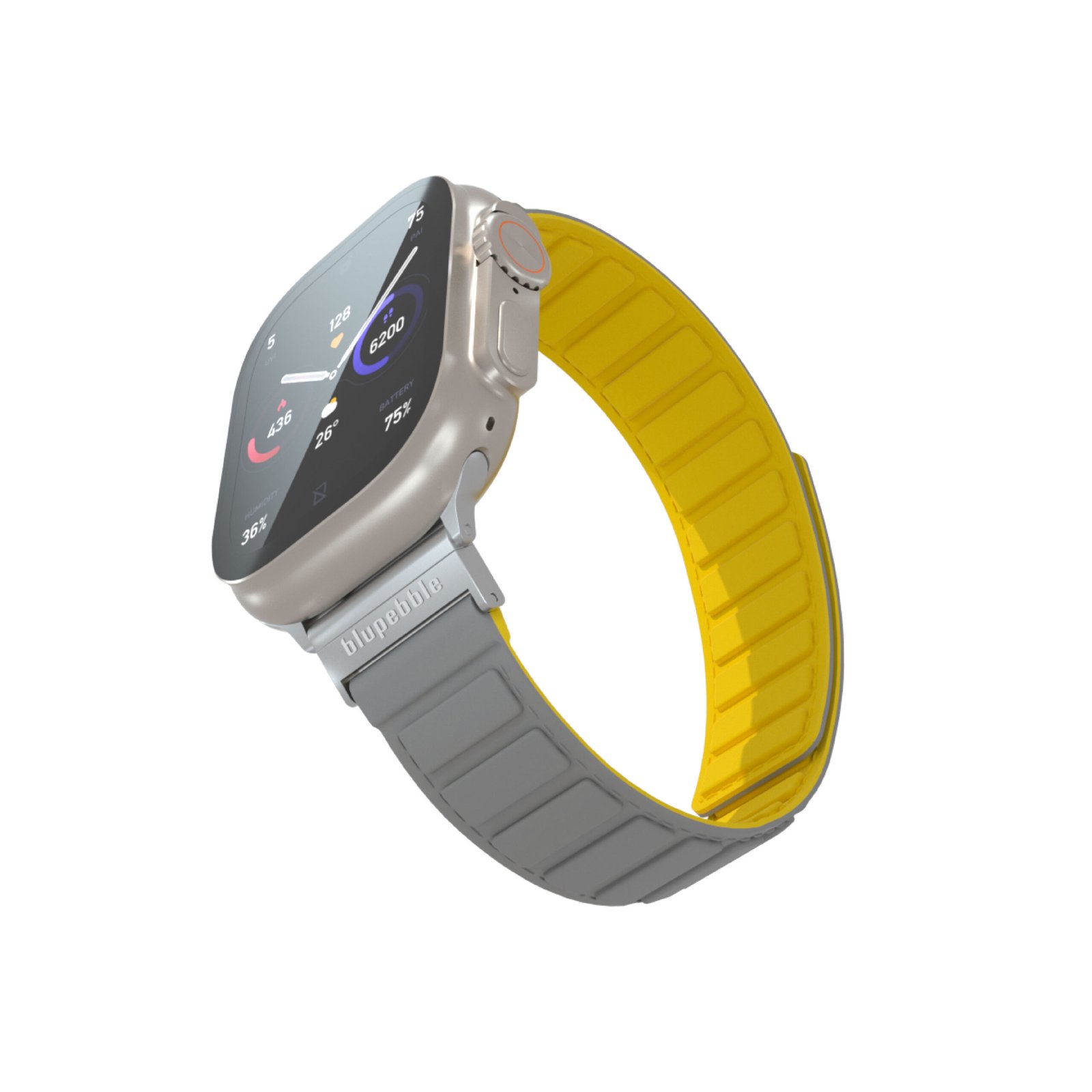 BLUPEBBLE CINQUE TORRI SILICONE REVERSIBLE MAGNETIC STRAP 49/45/44/42MM GREY/YELLOW BP-CTORRI49-GYY thumbnail 10