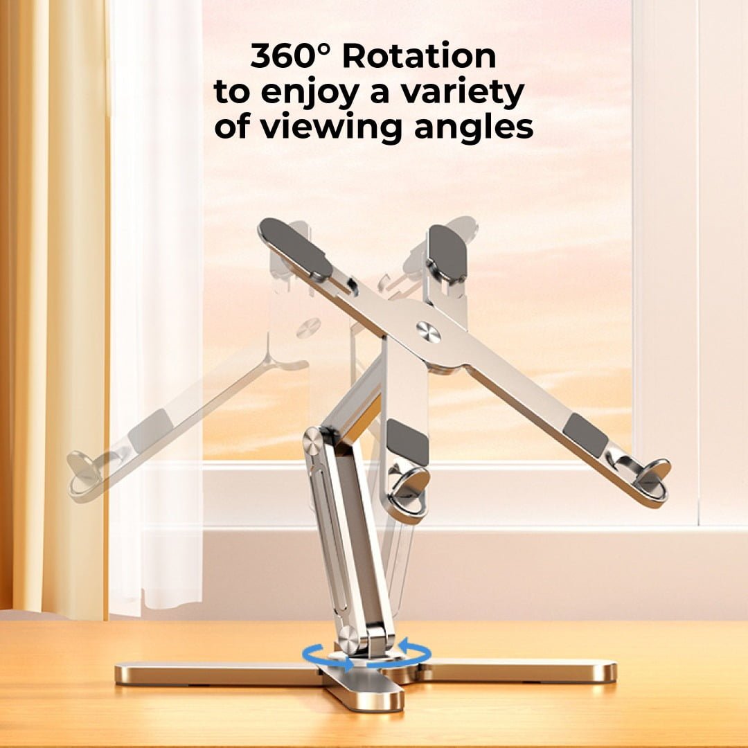 BLUPEBBLE DOUBLE-X ADJUSTABLE AND FOLDABLE ALUMINIUM ALLOY LAPTOP STAND 11 TO 17 INCH BP-DBLXSTAND11.17-SL thumbnail 14