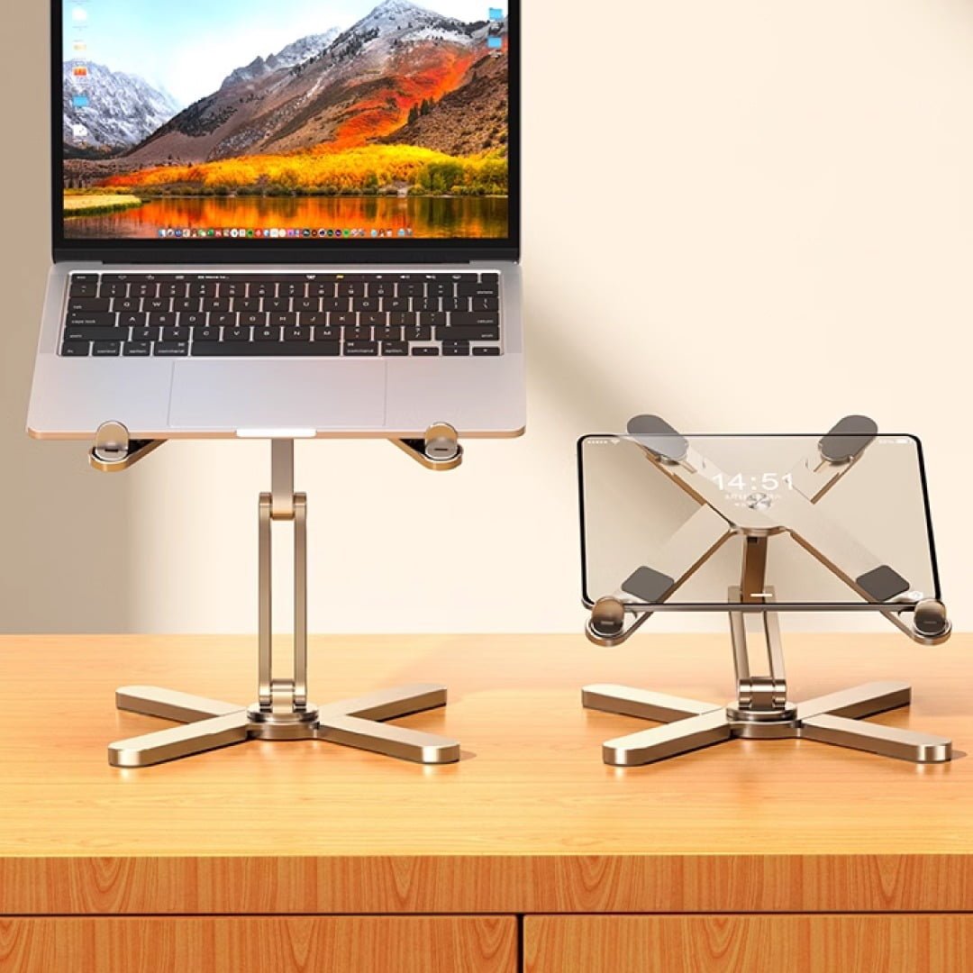 BLUPEBBLE DOUBLE-X ADJUSTABLE AND FOLDABLE ALUMINIUM ALLOY LAPTOP STAND 11 TO 17 INCH BP-DBLXSTAND11.17-SL thumbnail 10