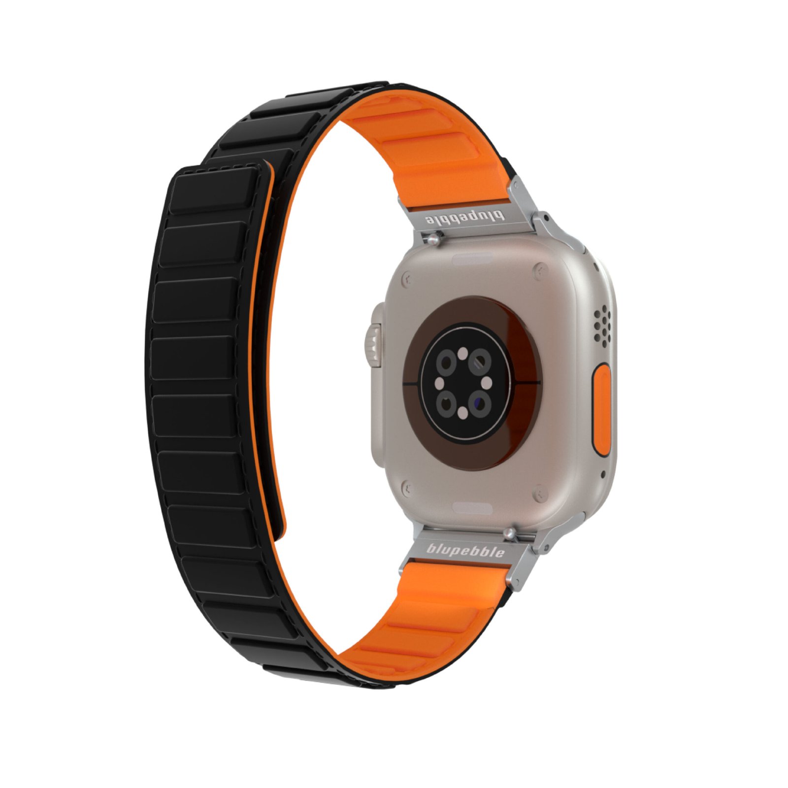 BLUPEBBLE DOLOMITES SILICONE REVERSIBLE MAGNETIC STRAP 49/45/44/42MM BLACK/ORANGE BP-DOLOM49-BKOR thumbnail 7