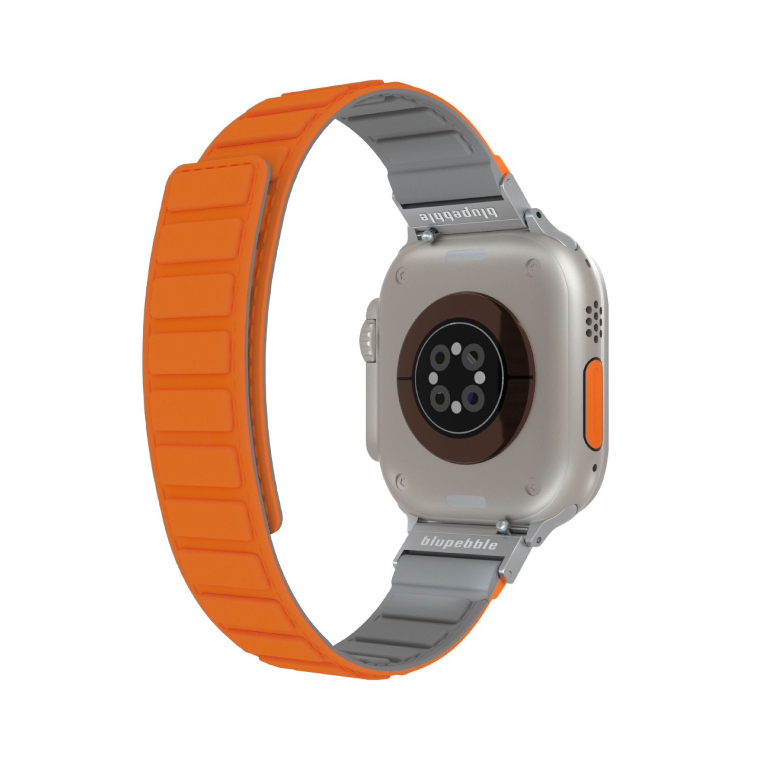 BLUPEBBLE EIGER SILICONE REVERSIBLE MAGNETIC STRAP ORANGE/GRAY 41/40/38MM BP-EIGER41-ORGY thumbnail 7