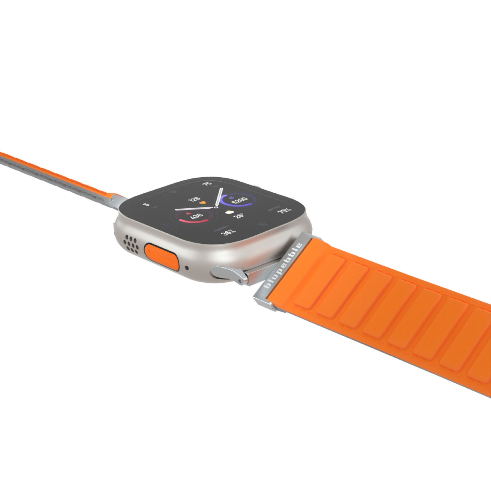 BLUPEBBLE EIGER SILICONE REVERSIBLE MAGNETIC STRAP ORANGE/GRAY 41/40/38MM BP-EIGER41-ORGY thumbnail 11