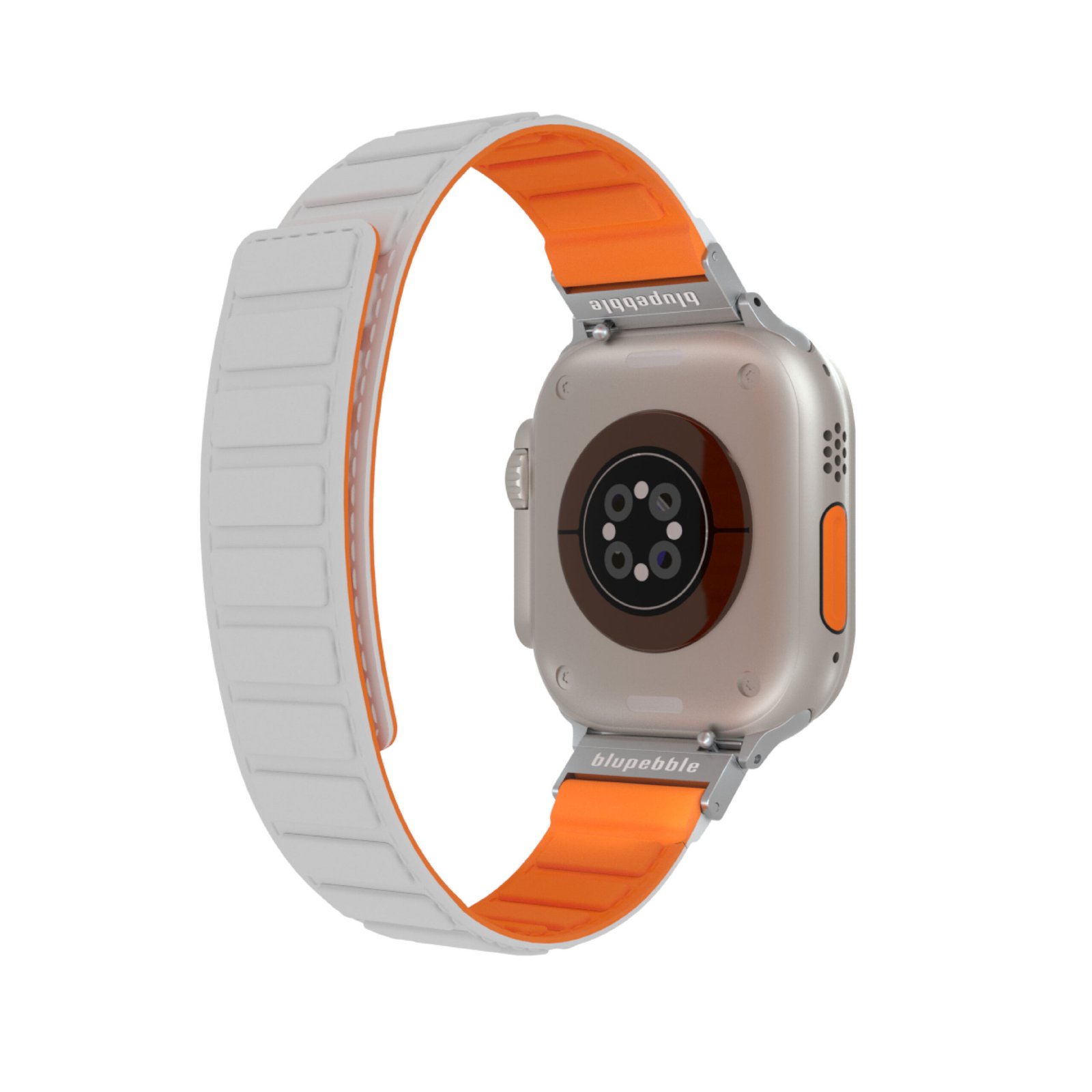 BLUPEBBLE ETNA SILICONE REVERSIBLE MAGNETIC STRAP 49/45/44/42MM WHITE/ORANGE BP-ETNA49-WHOR thumbnail 7