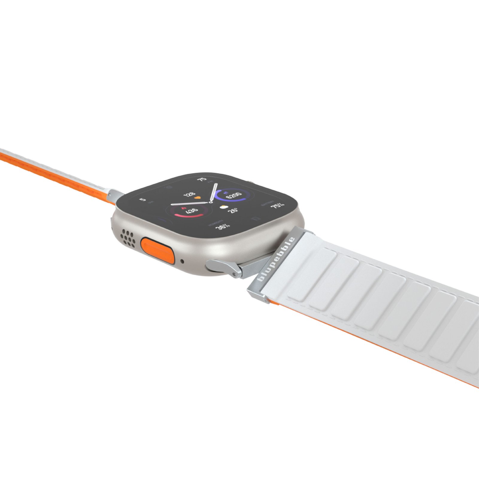 BLUPEBBLE ETNA SILICONE REVERSIBLE MAGNETIC STRAP 49/45/44/42MM WHITE/ORANGE BP-ETNA49-WHOR thumbnail 11