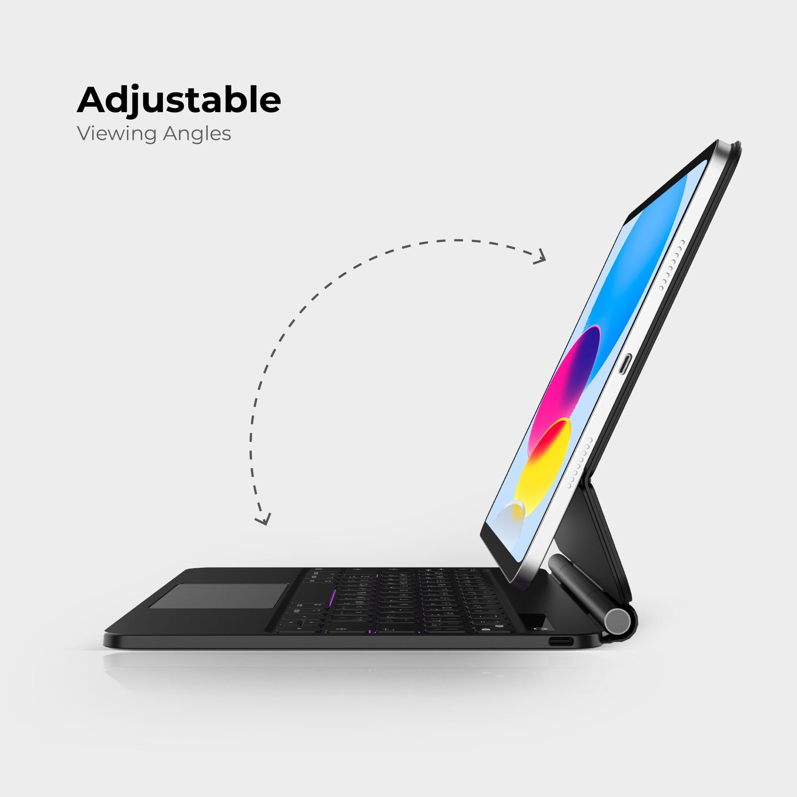 BLUPEBBLE IPAD 10TH GEN MAGIC FOLIO KEYBOARD WITH TRACKPAD ENG/ARB BP-FOLIO-MT10G-AR-EN-BK thumbnail 18