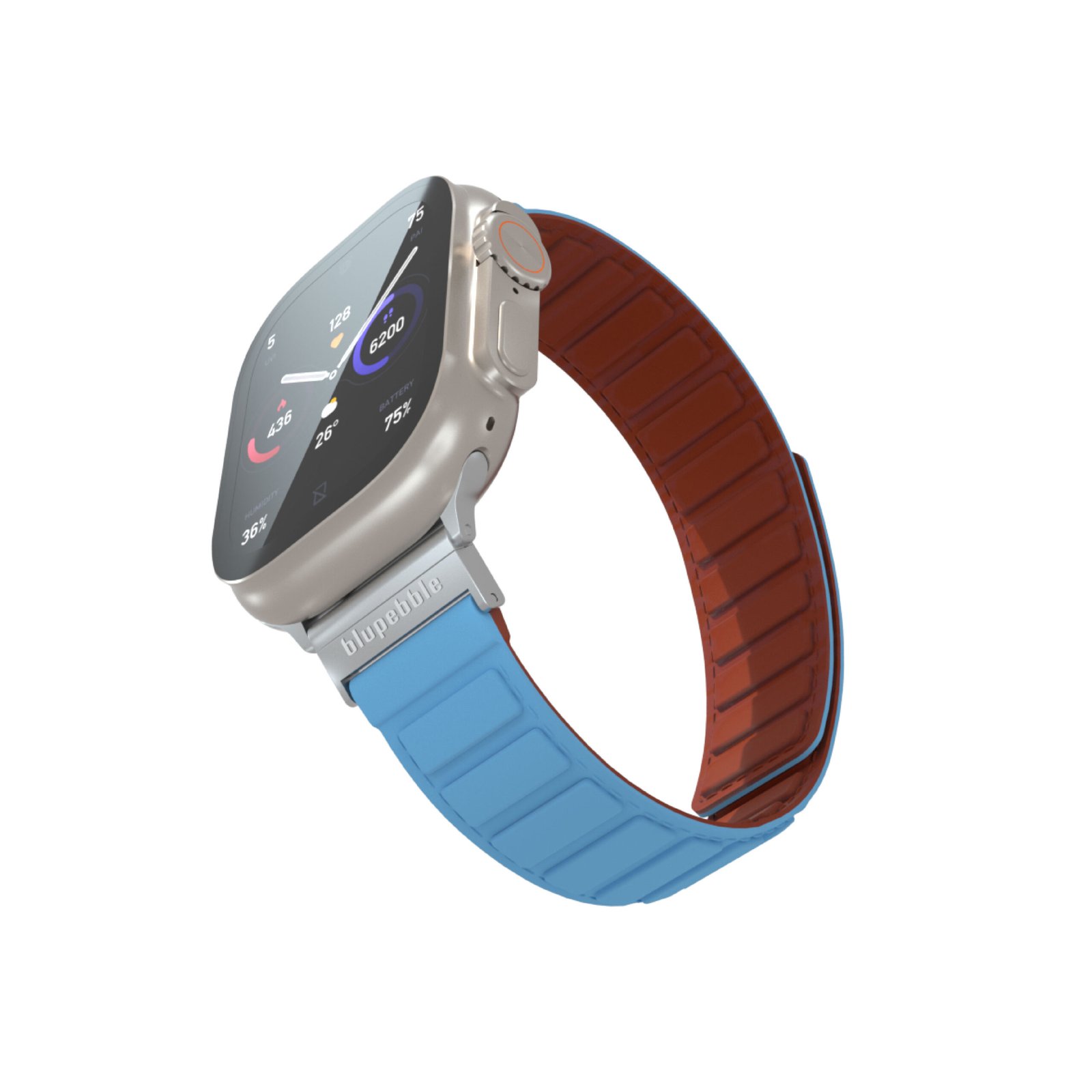 BLUPEBBLE HOCHFEILER SILICONE REVERSIBLE MAGNETIC STRAP 49/45/44/42MM BLUE/BROWN BP-HOCHFEI49-BLBR thumbnail 10