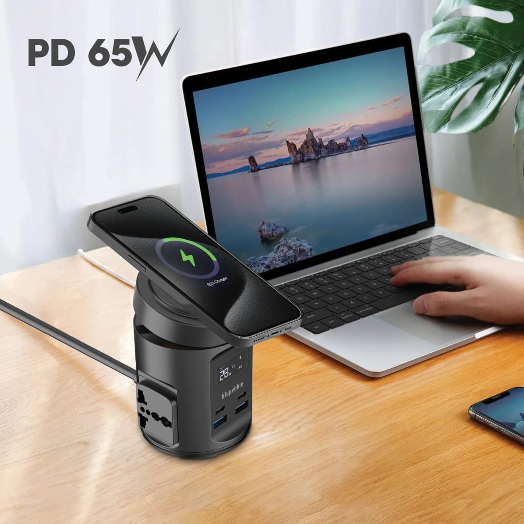 BLUPEBBLE MAGPOD HUB USB-C POWER DELIVERY AND USB-A QC3.0 65W BLACK BP-MAGPODHUB-BK thumbnail 8