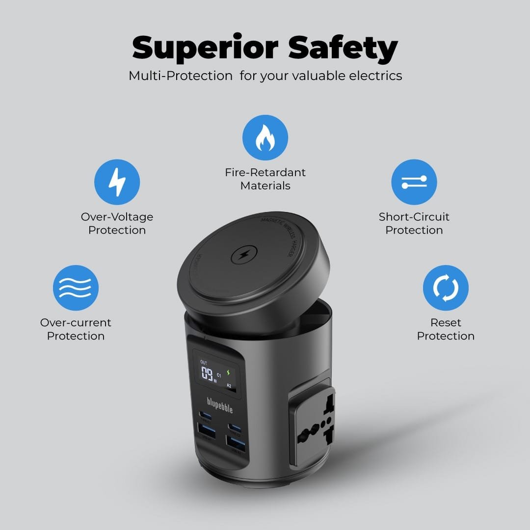 BLUPEBBLE MAGPOD HUB USB-C POWER DELIVERY AND USB-A QC3.0 65W BLACK BP-MAGPODHUB-BK thumbnail 5