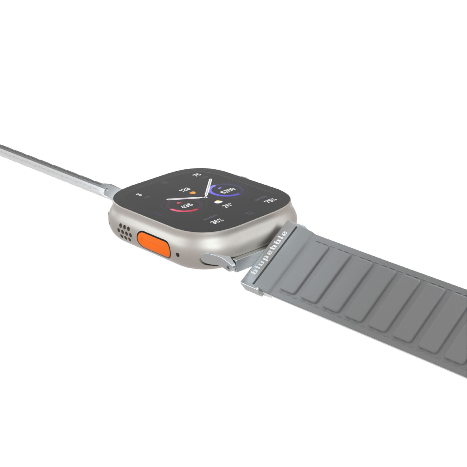 BLUPEBBLE MARMOLADA SILICONE REVERSIBLE MAGNETIC STRAP 49/45/44/42MM GREY/WHITE BP-MARMOL49-GYWH thumbnail 4