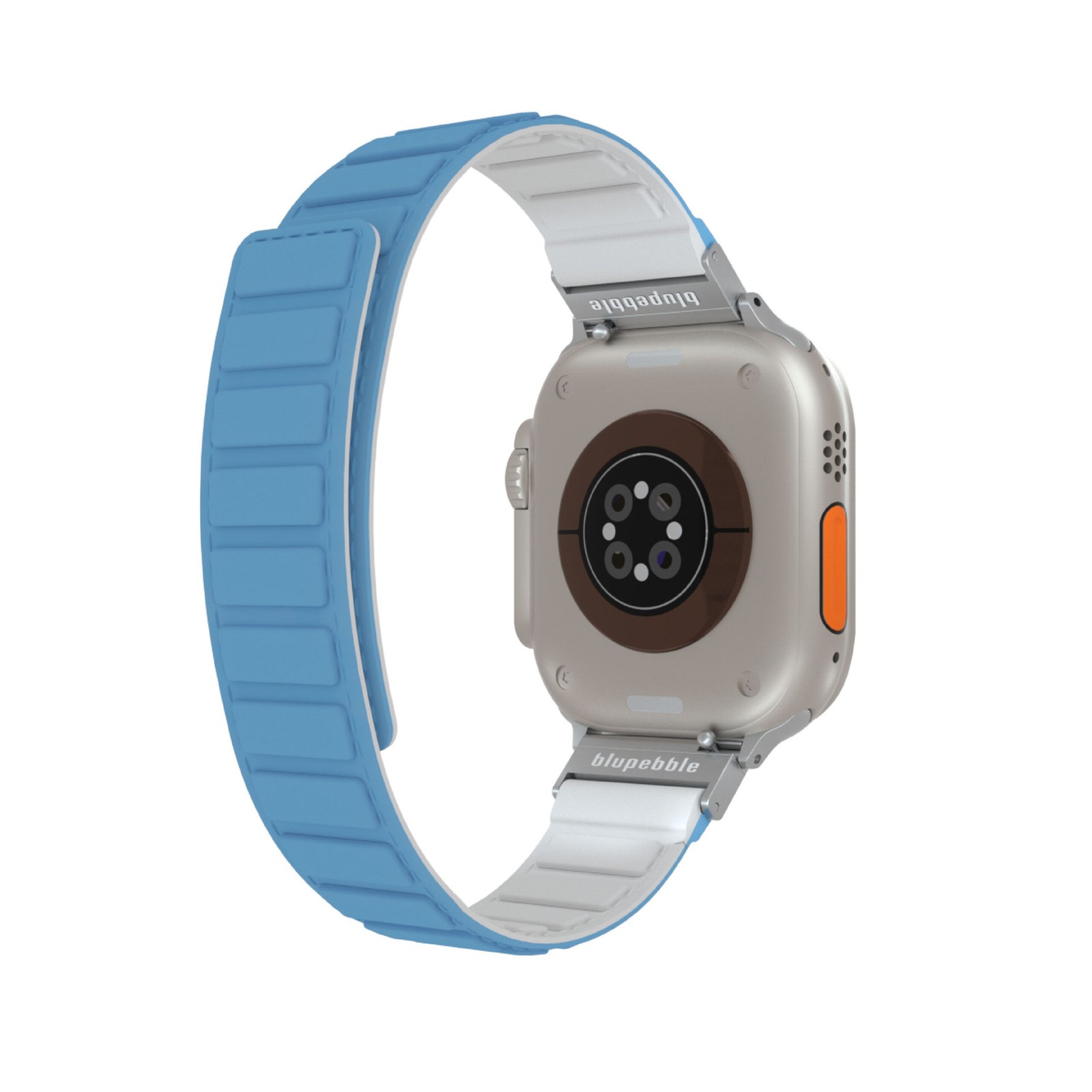 BLUPEBBLE MATTERHORN SILICONE REVERSIBLE MAGNETIC STRAP 49/45/44/42MM BLUE/WHITE BP-MATTERHO49-BLWH thumbnail 7