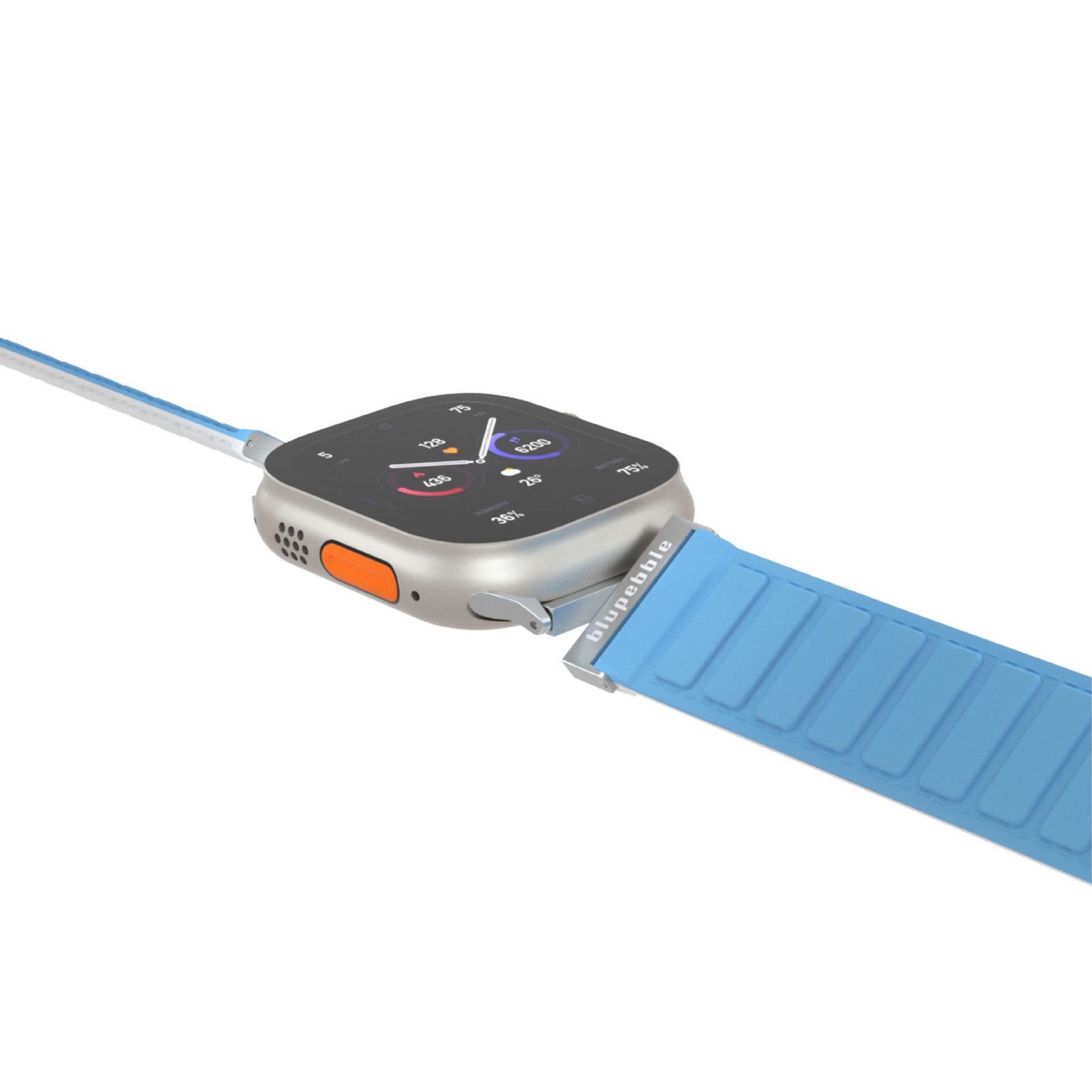 BLUPEBBLE MATTERHORN SILICONE REVERSIBLE MAGNETIC STRAP 49/45/44/42MM BLUE/WHITE BP-MATTERHO49-BLWH thumbnail 11