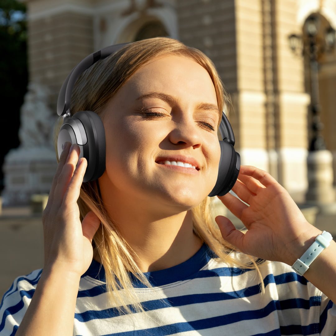 Bluepebble C80 Over-Ear Foldable Digital Hybrid Noise Cancelling Headphones - Black BP-PAC80ANC-BK thumbnail 15