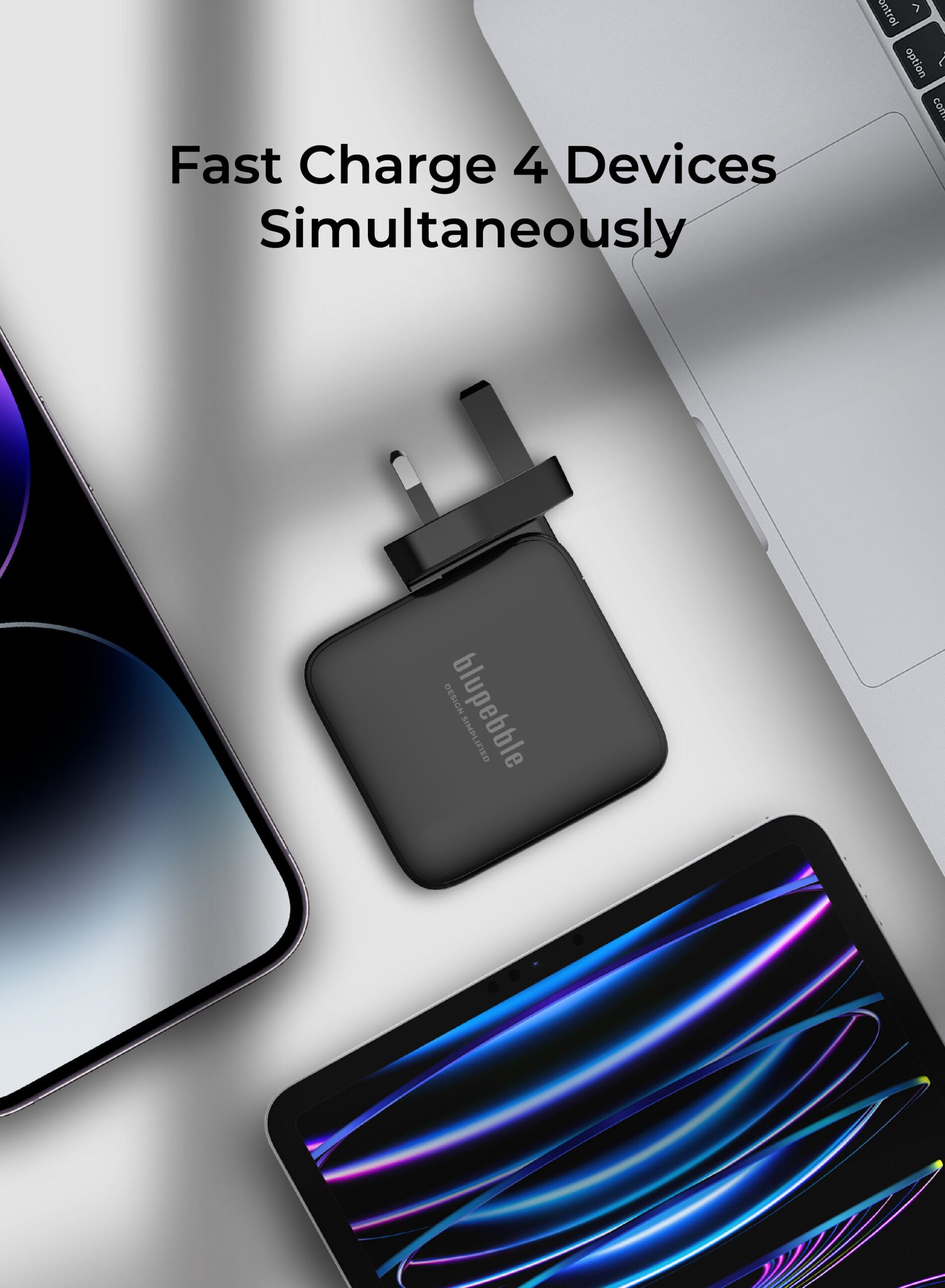 BLUPEBBLE 4 PORT PD GAN FAST CHARGER 140W BLACK BP-PD140GANUK-BK thumbnail 15