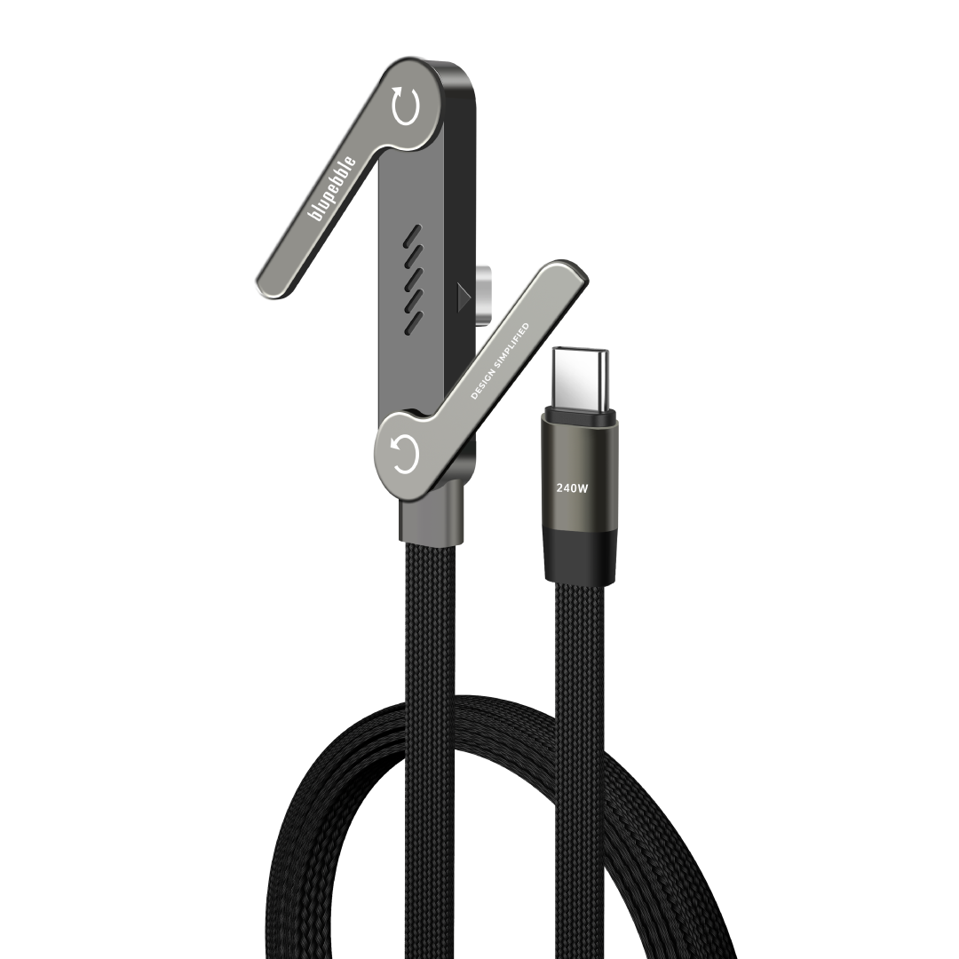 BLUPEBBLE POWERFLOW AXIS USB-C TO USB-C 240W BRAIDED CABLE W STAND GRAY BP-PFAXIS1.2M240W-GY thumbnail 13