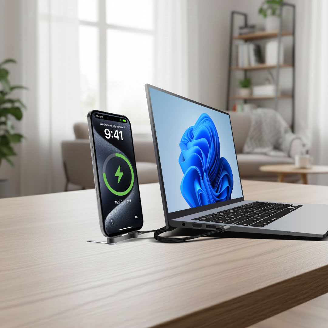 BLUPEBBLE POWERFLOW AXIS USB-C TO USB-C 240W BRAIDED CABLE W STAND GRAY BP-PFAXIS1.2M240W-GY thumbnail 8