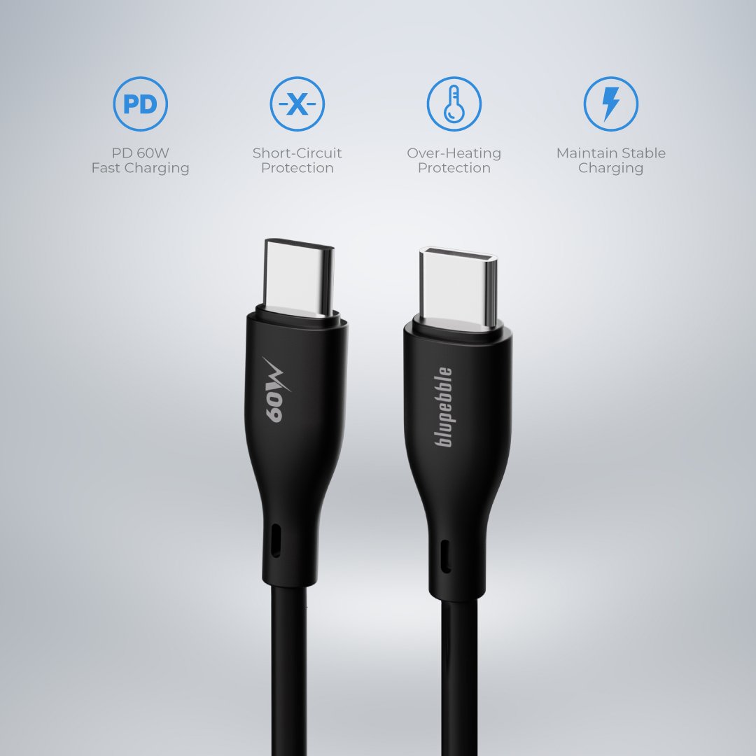 Bluepebble PowerFlow PD60W USB-C to USB-C Cable - Fast and Durable BP-PFUSBC-60W thumbnail 15