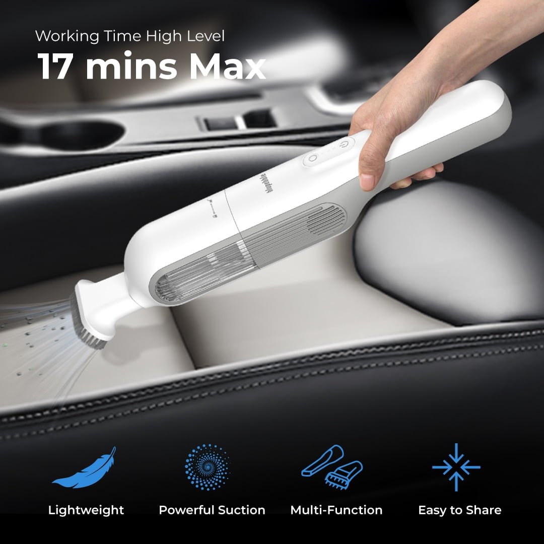 BLUPEBBLE CORDLESS HANDHELD PORTABLE VACUUM V12H WHITE BP-PVACV12H-GWH thumbnail 13