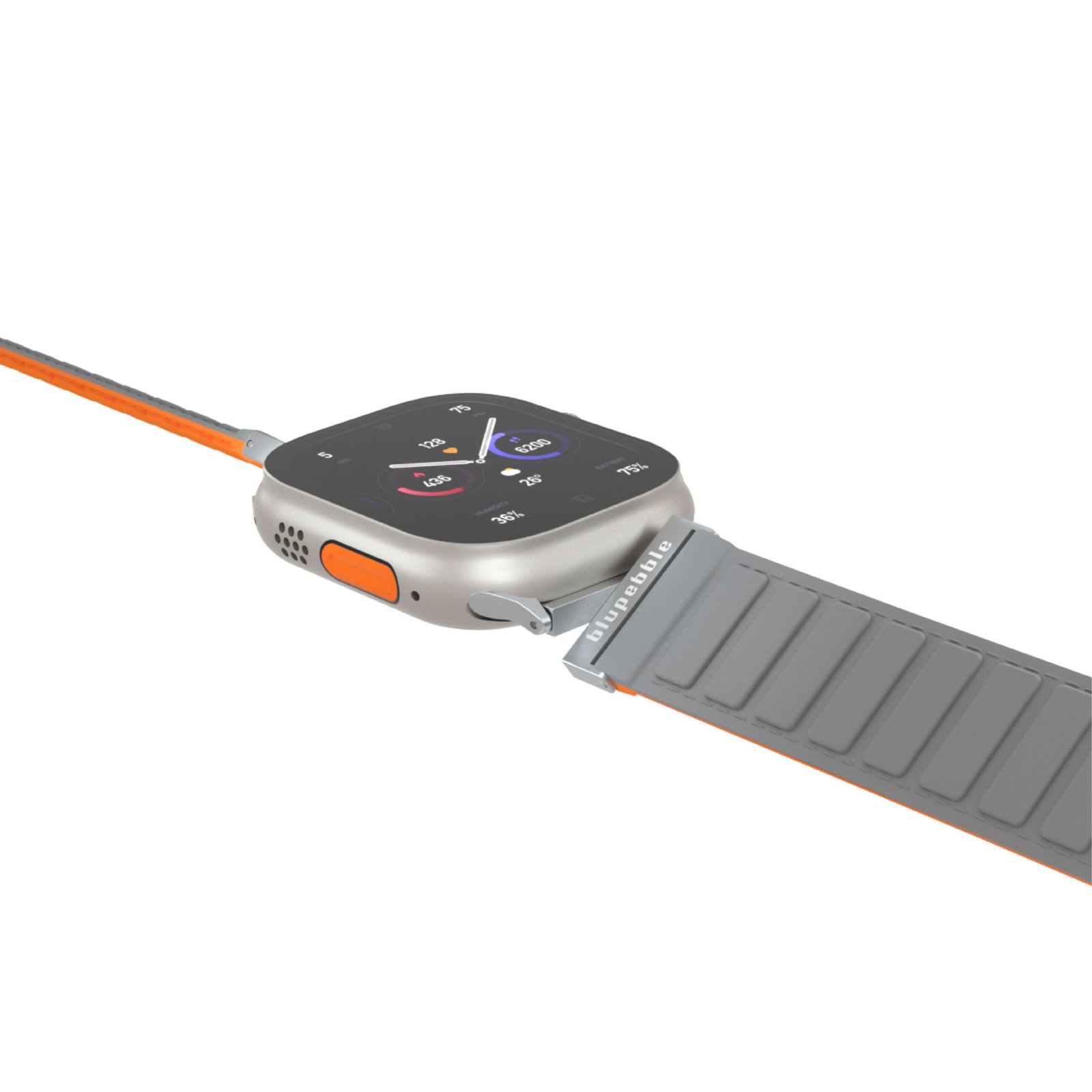 BLUPEBBLE TERMINIO SILICONE REVERSIBLE MAGNETIC STRAP 49/45/44/42MM GREY/ORANGE BP-TERMINIO49-GYOR thumbnail 5