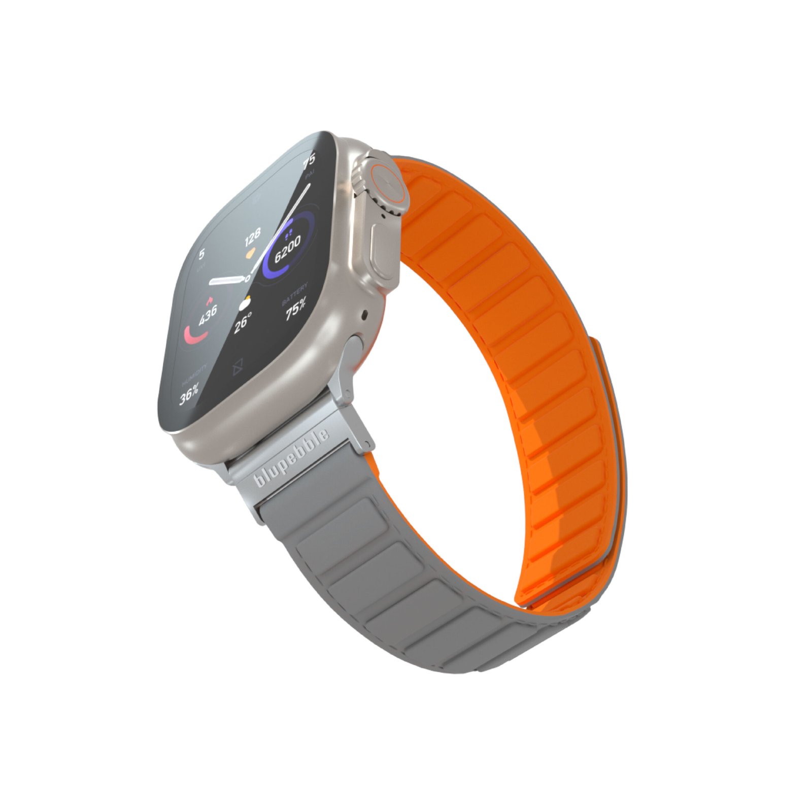 BLUPEBBLE TERMINIO SILICONE REVERSIBLE MAGNETIC STRAP 49/45/44/42MM GREY/ORANGE BP-TERMINIO49-GYOR thumbnail 10