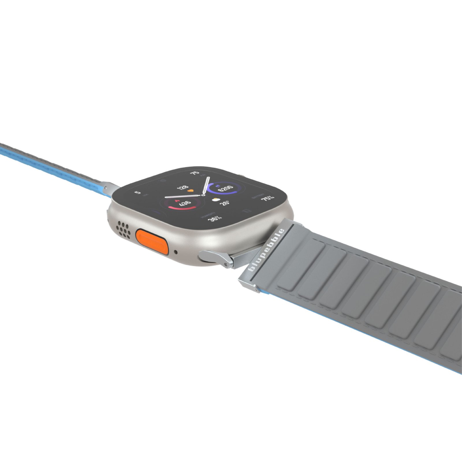 BLUPEBBLE TRESERO SILICONE REVERSIBLE MAGNETIC STRAP 49/45/44/42MM GREY/BLUE BP-TRESERO49-GYBL thumbnail 10