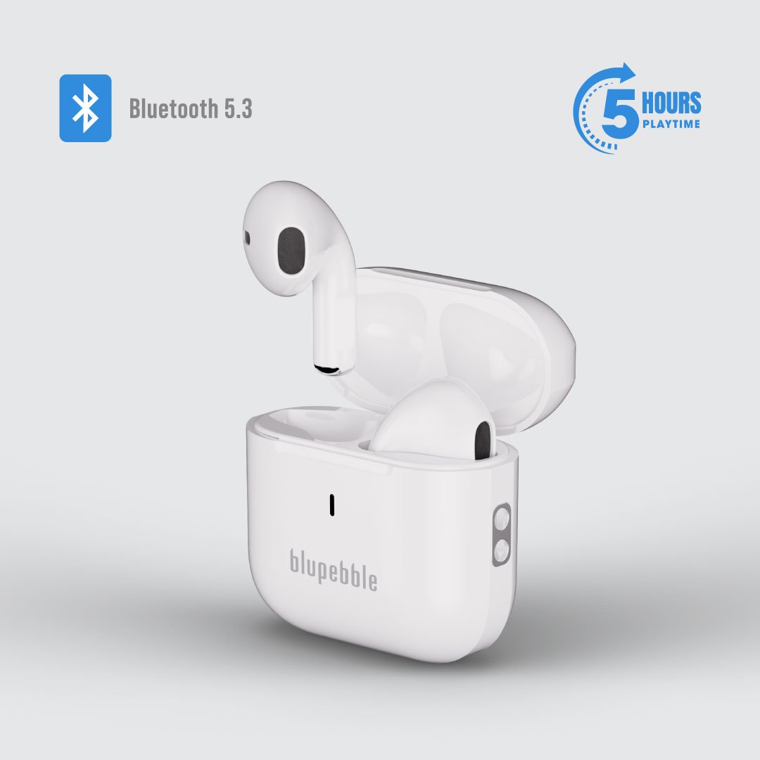 Blupebble TuneFlow True Wireless Earbuds – Crystal Clear Sound, Sleek White Design BP-TWSTUNEFLOW-WH thumbnail 15